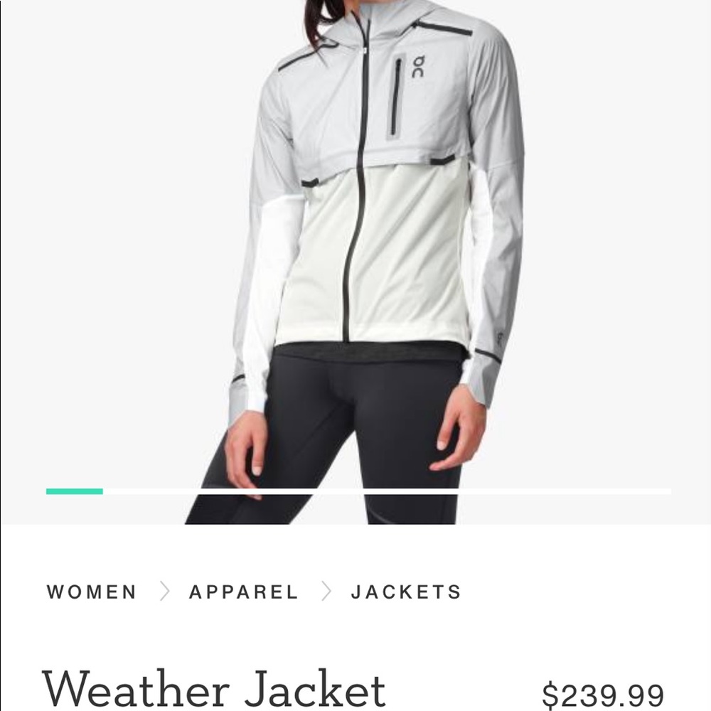 BRAND NEW On Running Weather Jacket Grey/White XS